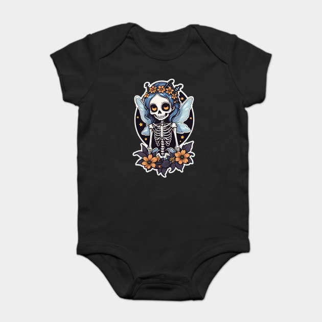 Skeleton Fairy 3 Baby Bodysuit by Grave Digs